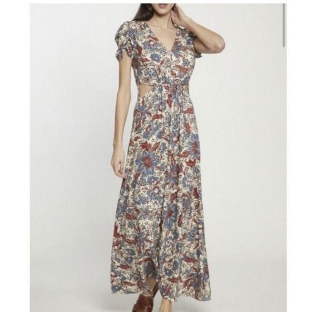 WALTER BAKER Jada Dancing Lotus Maxi Dress Floral Print bohemian Sz 6
